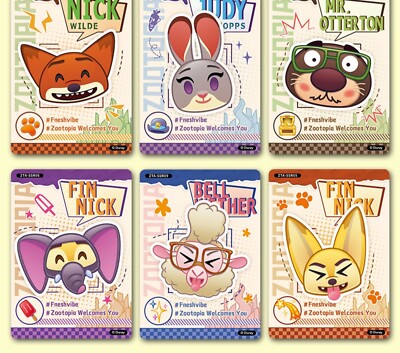 Disney Zootopia Collectable Cards✕4個 2024 Card Fun Disney Zootopia Fun Edition Collection Trading Card