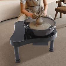 Pottery Wheel 12.6in/32cm Ceramic Wheel Machine Clay Forming DIY Art Craft Black