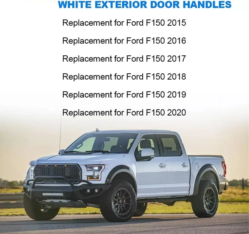 4pcs For 2015 2016 2017 2018 2019 2020 FORD F150 F-150 Door Handle Oxford White Foto 2 de 4