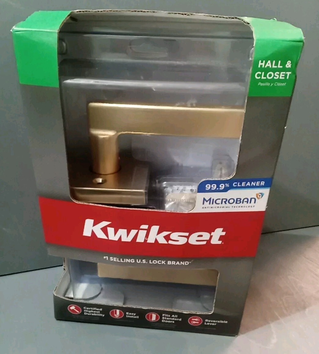 Kwikset Halifax Square Satin Brass Passage Lever Door Handle RCS 720HFLSQT4 6AL