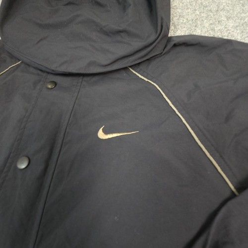 vtg nike Golf Jacket Mens MEDIUM black windbreaker full zip weather hood Size M - Picture 2 of 11