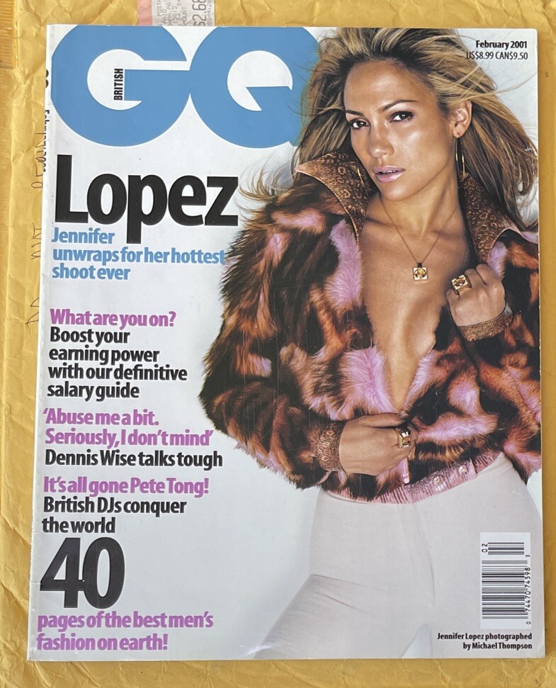 GQ British Magazine February 2001 Jennifer Lopez JLo Dennis Wise