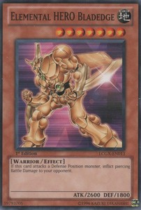 Elemental HERO Bladedge - LCGX-EN013 - Common - 1st Edition x3 - Near Mint