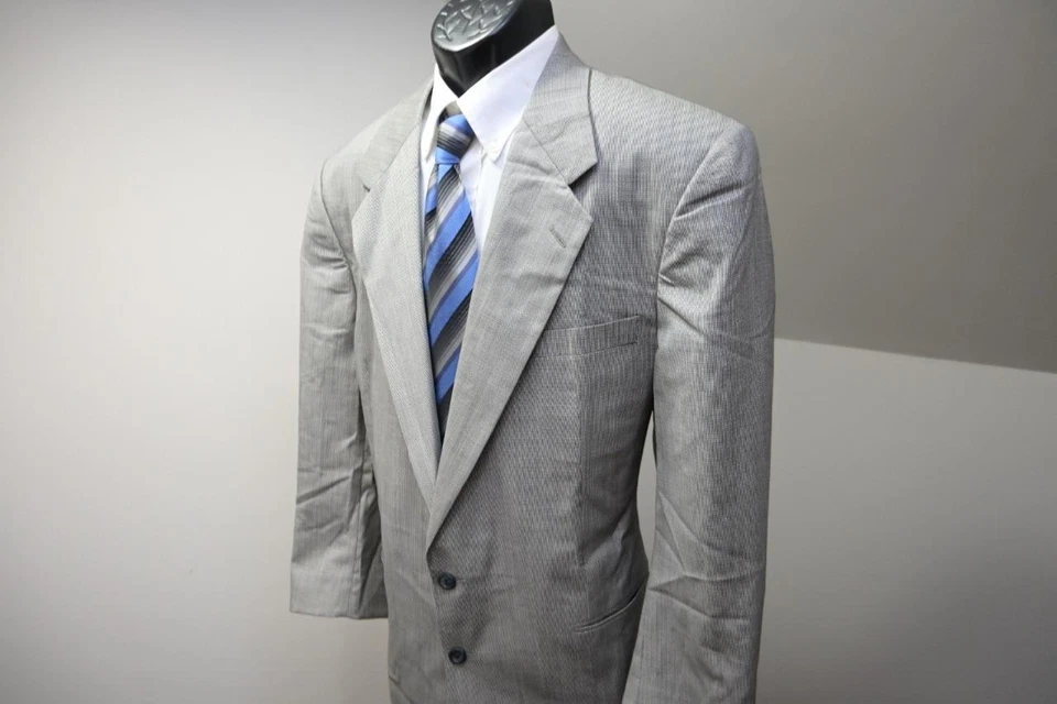 Jhane Barnes Wool Plaid Pleated 2 Button Suit Pants Jacket Mens 40 x 31 44 L - Image 3 of 4