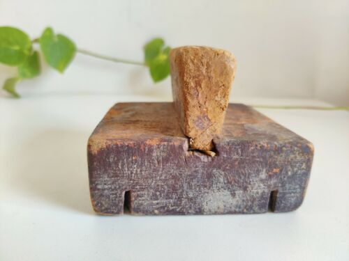 Vintage Primitive Handmade Textile Printing Block Wooden Stamp Decorative 229 - 第 4/5 張圖片