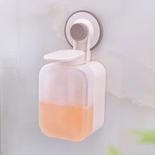 Vacuum Suction Cup Hand Foaming Soap Dispenser Plastic Wall Mounted Liquid Soap