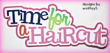 CRAFTECAFE HAIRCUT TITLE paper piecing premade scrapbook page die cut WOLFFEY5