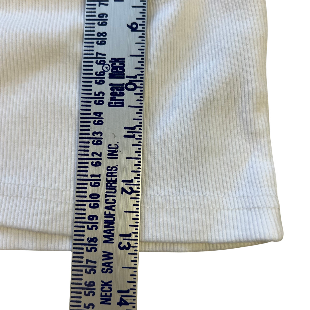 Daisy Street Women’s Juniors Ribbed White Crop Tank Top USA Flag Patch Size 2 image 6
