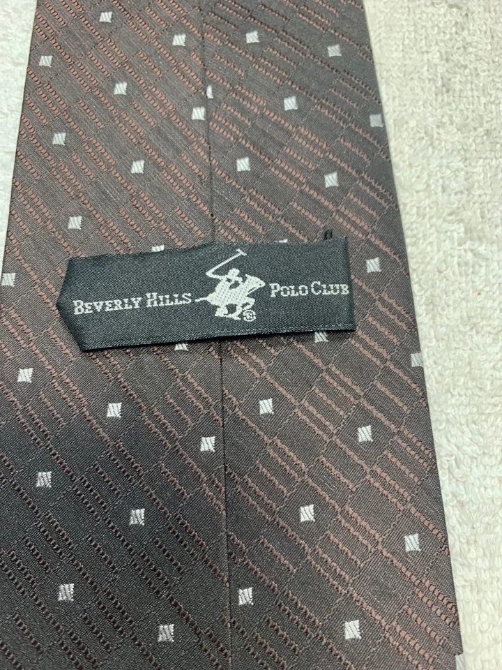 BEVERLY HILLS POLO HOMBRE CORBATA NEGRO BORGOÑA BLANCO 4 X 58 Foto 4 de 4