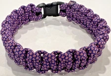 Paracord Survival Bracelet Multi-color Purple & Black Buckle Handmade USA 9 1/2"