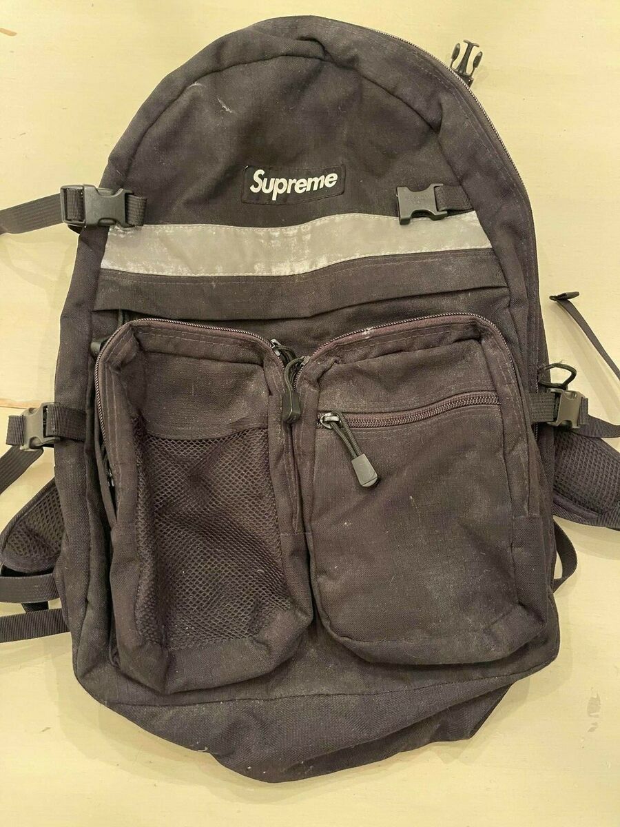 SUPREME FW14 hi vis backpack black used very good condition SUPREME FW14 hi vis backpack black used very good condition