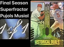 1/1 2022 Absolute Albert Pujols Stan Musial Superfractor Final Season Cardinals