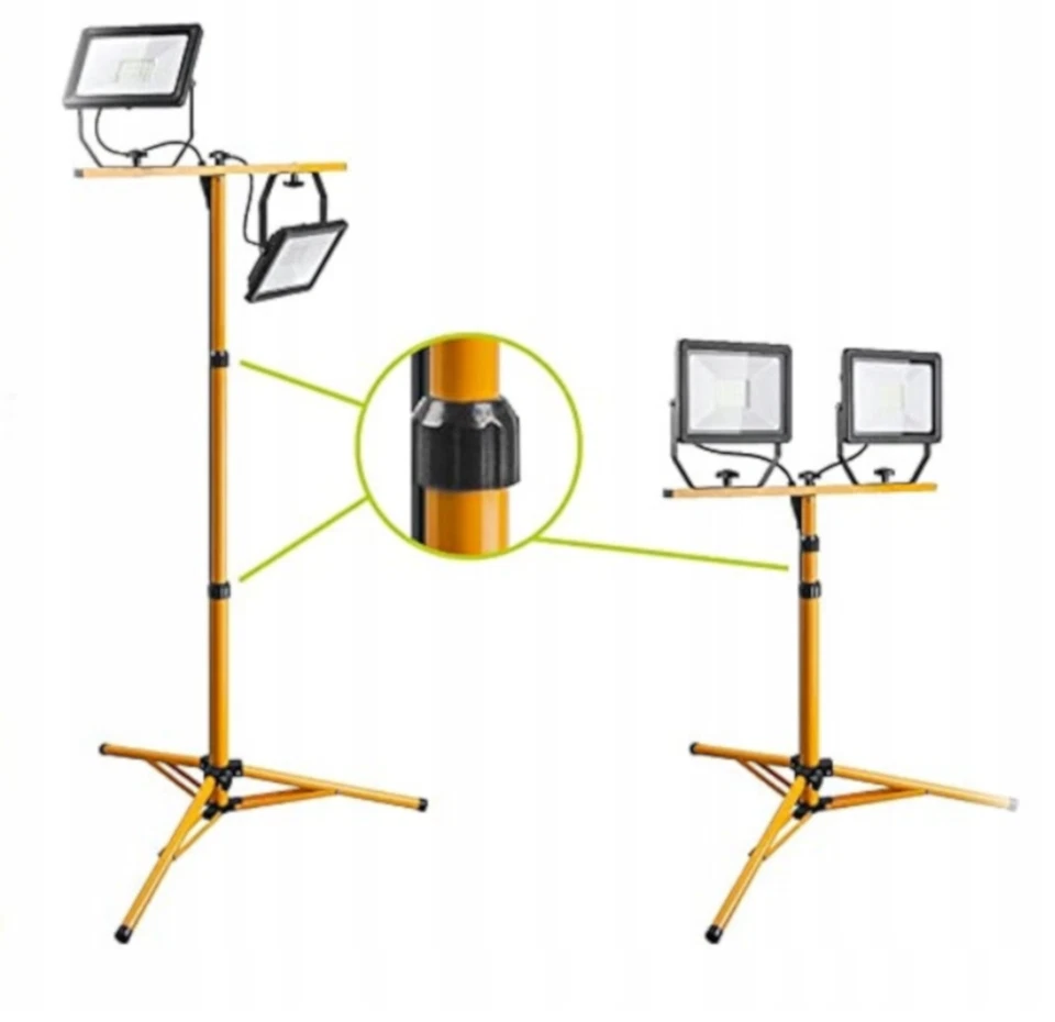 LED Fluter 2x 50/100W Strahler Baustrahler Scheinwerfer Stecker + Stativ - Bild 4 von 4