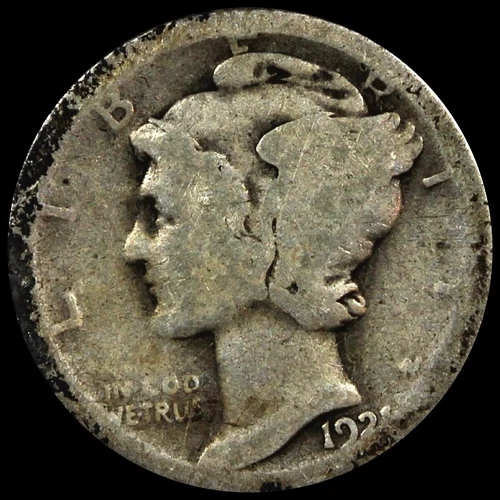 1921 Mercury Dime G+ Good Condition KEY DATE COIN Hole Filler A678