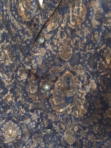 Wahmaker Kid's Navy Paisley 49'er Vest, Size Small - Picture 5 of 7