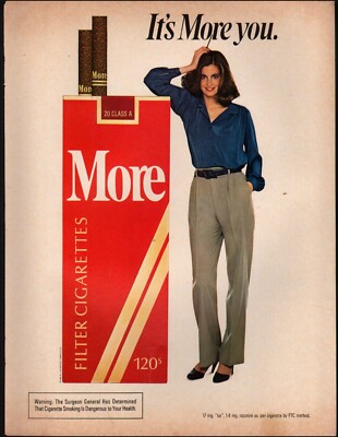 10 more cigarettes 1983 print ad page - - pretty lady eating jellybeans Advertising Girly Girl Productions - 10
