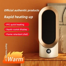 800W PTC Space Heater Desktop Heating Fan Portable for Camping Tent Home Office