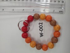 Wristlet Keychain Wooden Beads Handmade W-002