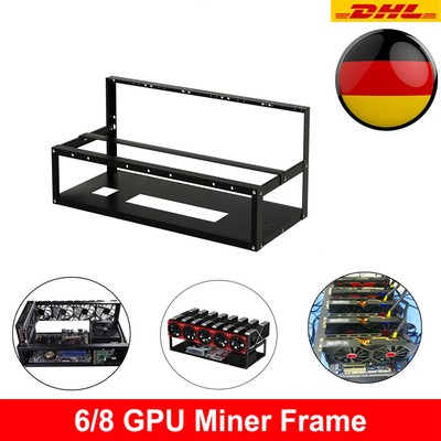 6/8 GPU Open Air Gehäuse Halterung Alu Mining Frame Open Case Mining Rig Miner