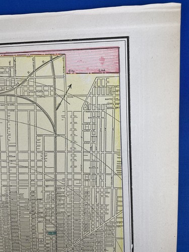 1898 Colored DETROIT Map w/ GRAND RAPIDS on Reverse 14.5" x 11.5", Clean Map - 第 6/23 張圖片