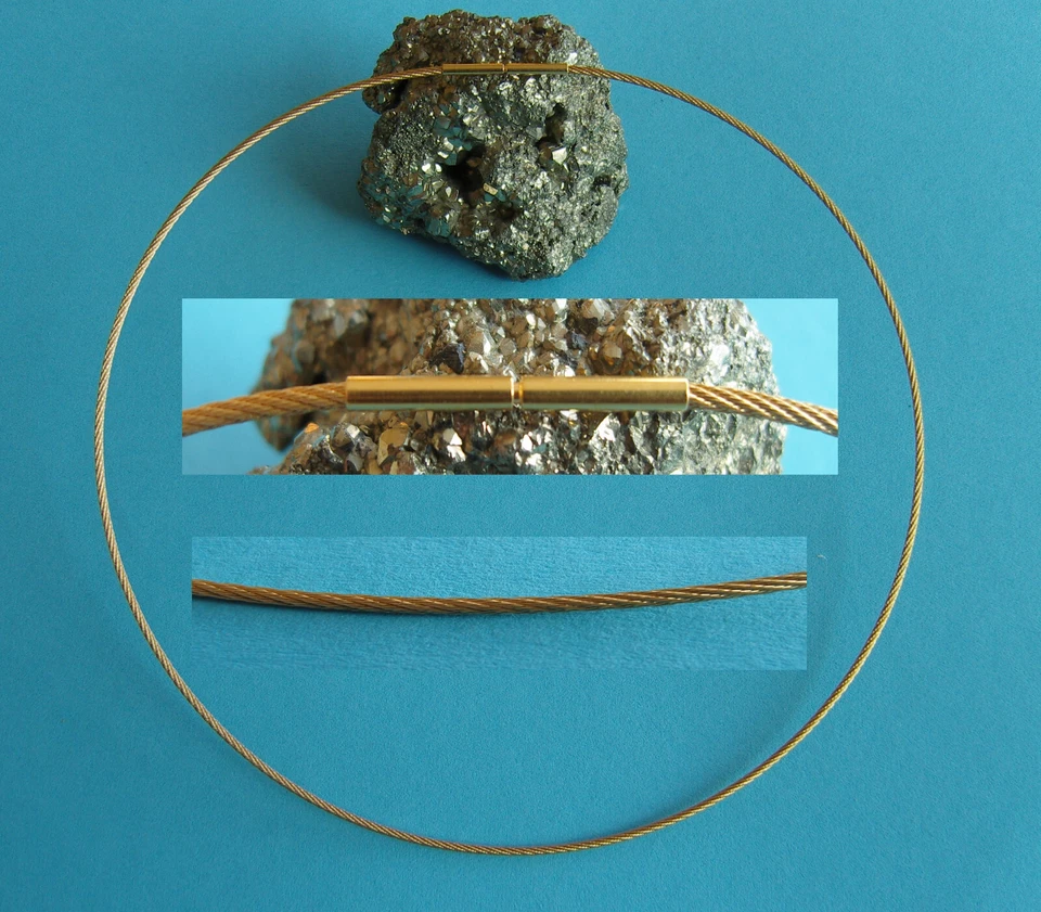 Edelstahl Halsreif 1 mm Draht Collier Bajonett Halskette Juwelierqualität TOP - Bild 2 von 3