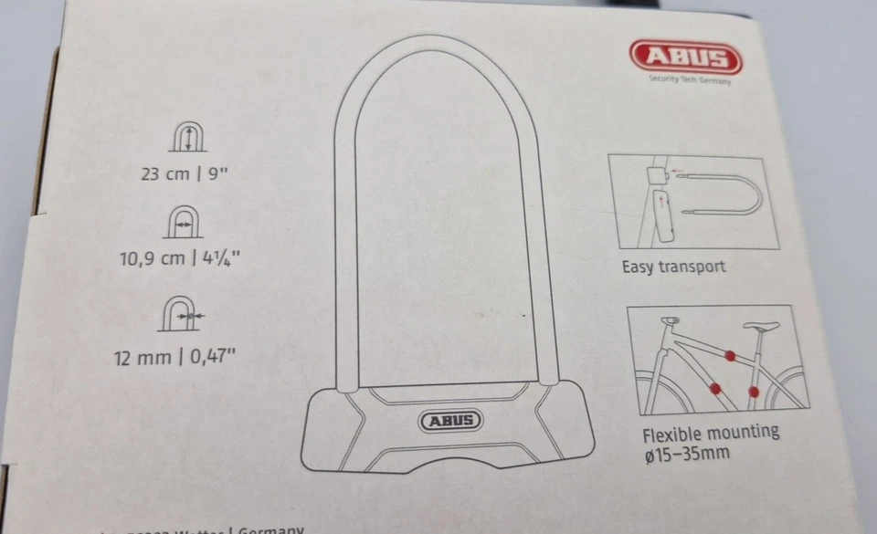 ABUS Granit 460 U Lock with Flexible Bike Mounting - Image 2 of 2