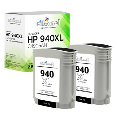 2PK Compatible With HP 940XL Black Ink Cartridge C4906A for HP Officejet Pro