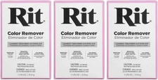 3-Pack RIT Color Remover Powder Laundry Treatment Dying Aid Chlorine Bleach Free