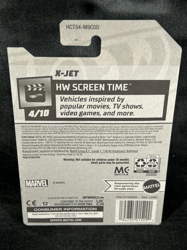 2022 Hot Wheels #60/250 HW Screen Time X-Jet 4/10 Black Boxed - Picture 2 of 4
