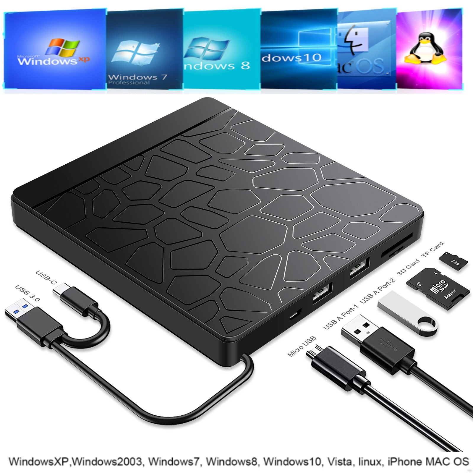Usb 3.0 Type-c For Laptop Pc Macbook Windows
