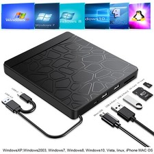 External CD/DVD Drive Disk Player USB 3.0 Type-C For Laptop PC MacBook Windows
