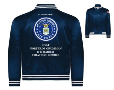 NORTHROP  B-21 RAIDER*STRATEGIC BOMBER*USAF*EMBROIDERED SATIN JACKET(BACK ONLY)