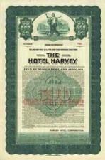 HARVEY Hotel Corporation 1929 Harvey Illinois Mortgage Gold Bond uncanncelled #
