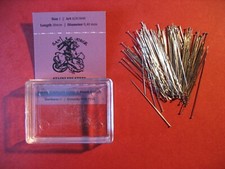 38mm x 0.40mm 100 pins Size 1 STAINLESS STEEL ENTOMOLOGY / INSECT PIN SOLID HEAD