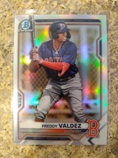 2021 Bowman Chrome Draft BDC96 Freddy Valdez refractor card Red Sox