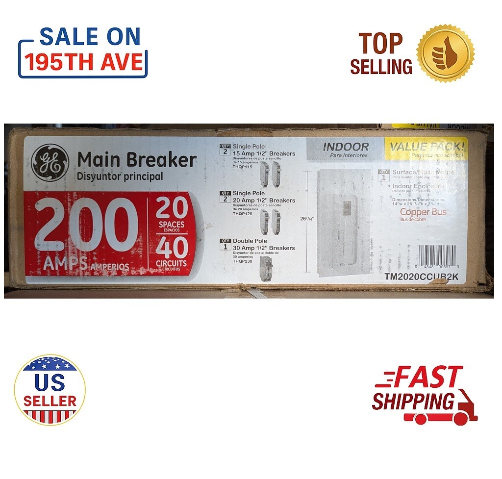 GE PowerMark Gold 200A 20-Sp 40-Circ Indoor Main Breaker Load Ctr TM2020CCUB2K