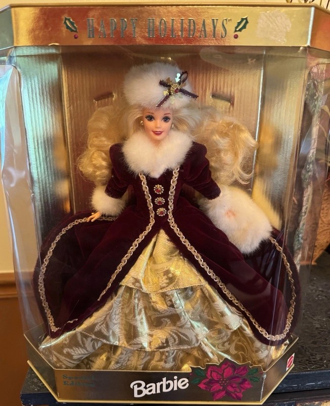 Vintage Happy Holidays Barbie 1996 New In Box, Lovely Doll