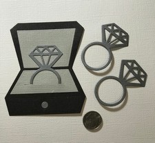 3 Piece Ring Box Set HANDMADE Paper Die Cut Scrapbooks Card Embellishment