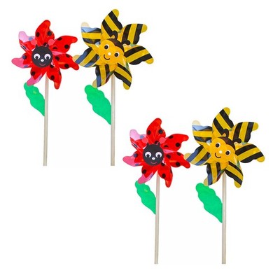 4 Pcs Garten-windmühlen-dekoration Bunte Karnevalsrasen-Windmühle