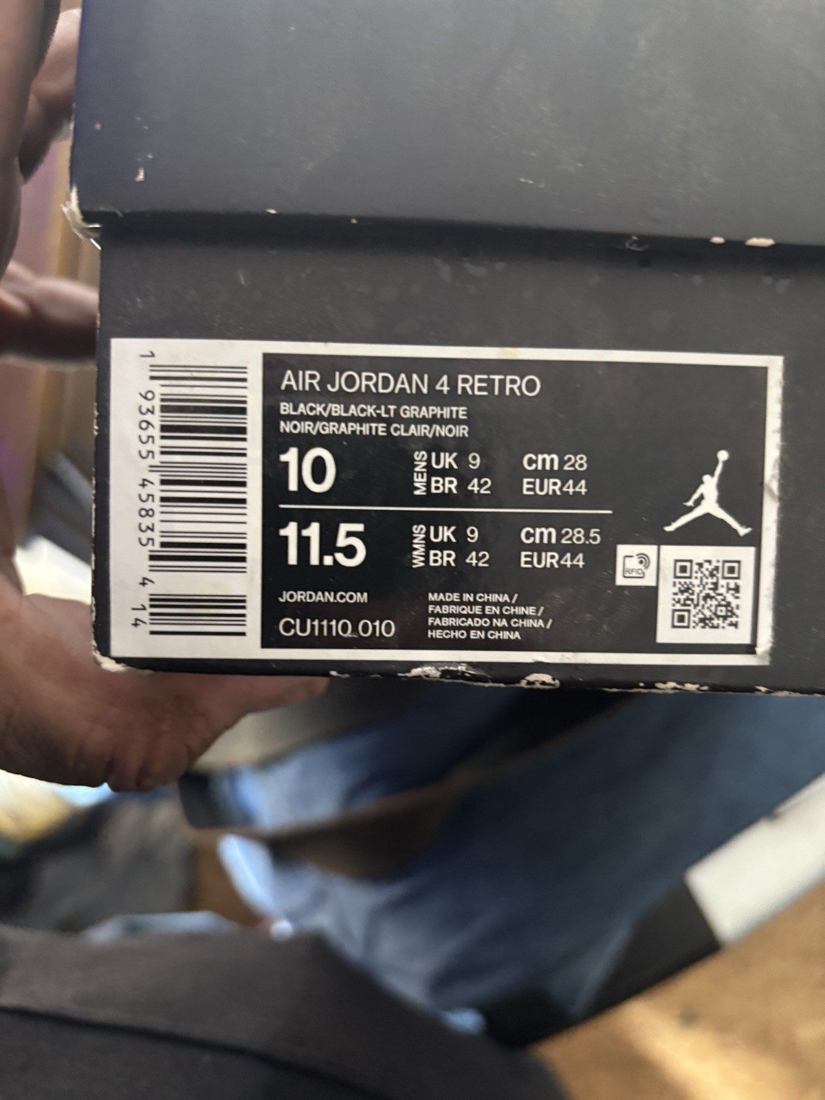 Jordan 4 Black Cat 2020 Size 10