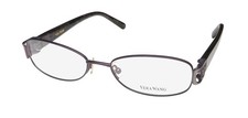 NEW VERA WANG V093 EYEGLASSES WOMENS 53-16-137 PURPLE WI OVAL METAL  PLASTIC