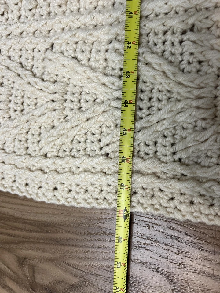 Coleção de artesanato cobertor grande lã acrílico cabo malha 67x48 feito à mão - Imagem 4 de 4