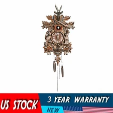 Vintage Clock German Black Forest Wooden Hunter Cuckoo Clock