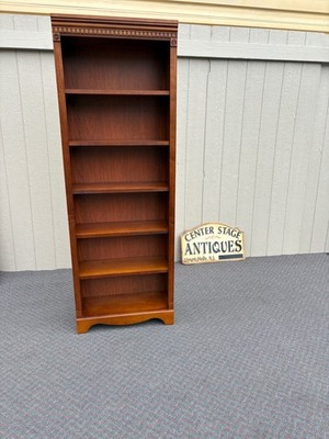67735 Elegant Maple Bookcase with Decorative Trim and Five Shelves