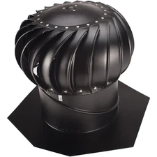 14 in. black aluminum internally braced whirlybird wind turbine