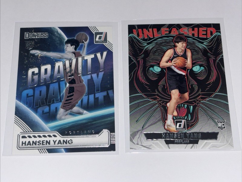 2025-26 Panini Donruss Hansen Yang #10 Zero Gravity, Unleashed #1 RC Blazers