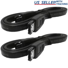 2-pack 1M 3FT eSATA to eSATA 7-Pin Shielded External Cable Cord, Black
