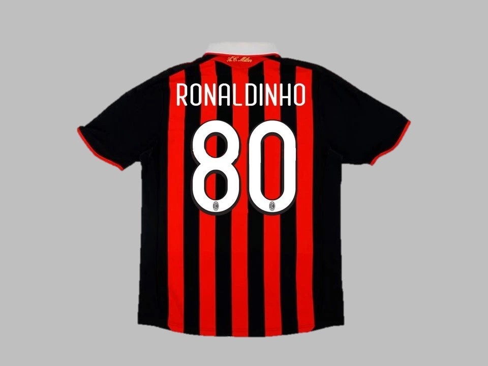 AC MILAN 2009 2010 RONALDINHO 80 HOME SHIRT