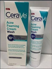 CeraVe Acne Foaming Cream Wash with Benzoyl Peroxide 10% Maximum Strength-5 0Z