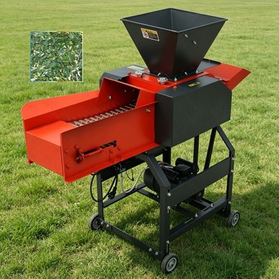 Farm 6-blade Hay Cutter Pulverizer with Belt Conveyor for Grass/Straw/Wheat 220V